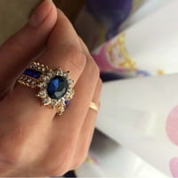 Най -великата бреза жени реколта кубична циркония инкрустирана лента пръстен пръстен сватба бижута сплав, кубичен циркония синьо