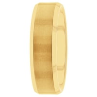 Мъжки злато тон Волфрам обикновен скосена Сватбена група-Мъжки пръстен