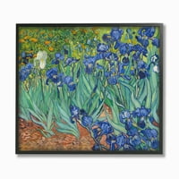 Ступел индустрии цвете поле синьо зелено Ван Гог класическа живопис рамкирани стена изкуство от Винсент Ван Гог, 11 14