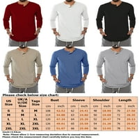 Тениски за тениска с дълъг ръкав luxplum са тениски с дълги ръкави върхове Небрежни основни тройници ежедневно носете пуловер черен xl
