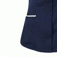 Yinmgmhj върхове Клиника Защитна S V Neck Clothing Career Женска туника женска блуза тъмно синьо+3xl