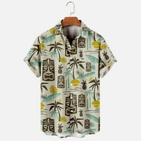 Мъжки хавайски ризи големи и високи летни тренировки парти ризи с къс ръкав ежедневни блузи на клирънс