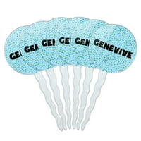 Genevive Cupcake Picks Toppers - Комплект от - сини петна