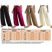 Grianlook Ladies Lounge High Toist панталони Плиси плътни цветни шезлонги Лято палацо палац панталон