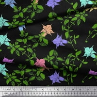 Soimoi Velvet Leves Leaves & Bell Floral Print Fabric край двора