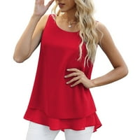 Lopecy-sta жени мода лято секси без ръкави солиден цвят светло свободна вентилация тениска Продажби разчистен женски върхове облечени ежедневни летни върхове за жени червени