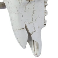 Decmode White Polystone Skull Shepe Sall Decor
