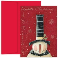 Шедьоври Студия Бяла Коледа снежен човек кутия ваканционни картички, на 18
