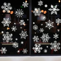 Manwang Коледни статични стикери Лесни за използване подвижен PVC блясък прозорци Статичен стикер за снежно цвете за дома