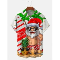 Коледна мъжка хавайска риза Модни блузи Летна риза за пътуване и запознанства