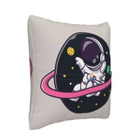 Карикатурни атлетични астронавти хвърлят капаци за възглавници, квадратни меки спално бельо декоративни калъфи за възглавници, 18 x18