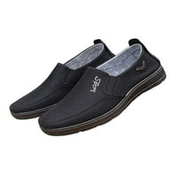 Sanviglor Men's Flats Slip on Whing Shoes Cloth Cloafers Шофиране на дишаща неплъзгаща се ежедневна обувка удобна мека подметка черно 6