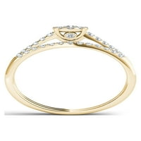 Карат Т. в. диамант 10кт жълт златен клъстер годежен пръстен комплект