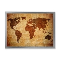 Дизайнарт' Античен свят Карта си ' винтидж рамка Арт Принт