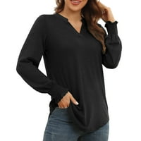 Горна шия, мека ежедневна елегантна риза с дълъг ръкав блуза, която се размива за офис за жени