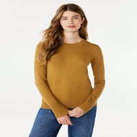 Безплатно Събрание Дамски пуловер с дълги ръкави, средно тегло, размери ХС-ХСЛ