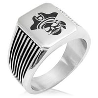 Неръждаема стомана Sea Dog Pirate череп емблем игла игла за мотоциклетист стил полиран пръстен
