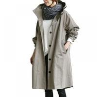 Дамски ежедневни стил яке жените средна дължина темперамент талия Дълъг ръкав палто