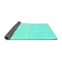 Ahgly Company Indoor Rectangle Solid Turquoise Blue Modern Area Cugs, 4 '6'