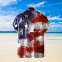 Лятна плажна модна топ флаг късо ежедневни отпечатани блузи мъже пролетни ризи ръкав мъже ризи мъжки риза за чатала