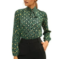 Adviicd дамски върхове и блузи за женско класическо прилепване на дълъг ръкав поп-надолу риза бяла блуза