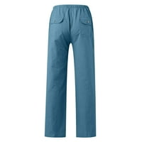 Quealent работни панталони за мъже Лято Мъжки без желязо Прав годни плоски предни ежедневни панталони