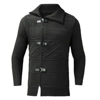 Pgeraug качулки за мъже Turtleneck с дълъг ръкав Пуловер Твърд пуловер Топ блуза Мъжки пуловер Черен XL