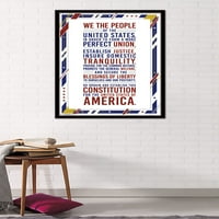 Съединените американски щати - Плакат за стена на конституцията, 22.375 34