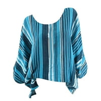 KALI_STORE ризи с къс ръкав за жени женски рокли ризи с дълъг ръкав с ризи -без солидна работа блуза синьо, s