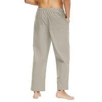Панталони За Мъже клирънс мъже твърди ежедневни еластични колан джоб памук бельо панел панталони панталони