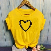 Лопес-ста продажби клирънс Дамски блузи и върхове случайни Рожден Ден подарък Мода жени лято половин ръкав пуловер Плътен цвят случайни блуза върхове жълто