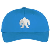 Космат Голямата стъпка Саскуоч стои силует нисък профил Памук Регулируема Бейзболна шапка Татко шапка За Мъже Жени бродиран дизайн-Светло синьо