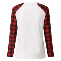 Жени коледни печат с дълъг ръкав суичър пуловер ризи Топ блуза Hot8SL4870217