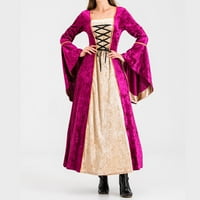 пърди ретро кадифени рокли за жени средновековни ренесансови костюми тромпет ръкав традиционни викториански Ирландски Хелоуин парти принцеса рокля