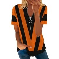Pedort Young Womens Tops Trendy Womens Tops Кратки ръкав летни тениски извити подгъвани модни ризи оранжево, 2xl