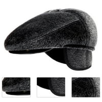 Newsboy Hat Solid Color Short Brim Fau Fur Coldproof Handsome Upardy Peaked капачка за открито