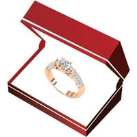 Колекция DazzlingRock 1. Карат 14K Princess & Round Diamond Ladies Adgance Ring CT, розово злато, размер 6.5