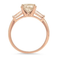 2. CT Brilliant Round Cut Clear Simulated Diamond 18K Rose Gold Три камък пръстен SZ 10.75