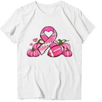 Meichang През октомври носим розова тениска за жени Приятелство Подкрепа за подаръци за рак на гърдата с къси ръкави тениска розова панделка ризи