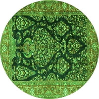 Ahgly Company Indoor Round Персийски зелени традиционни килими, 5 'кръг