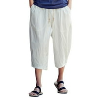 Wozhidaoke ленени панталони случайни панталони панталони тънки спортни торбички панталони с дължина на телета