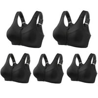 Borniu Sports Bras for Women Clearance, женски спортен сутиен фитнес за бягане на шок -устойчив йога резервоар Топ Преден цип Без стоманен пръстен Комфорт спортен сутиен сутиен