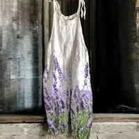Комплекти за жени модни ежедневни хлабави хризантема печат Суспендер Дамски летни върхове лилаво 2x