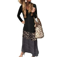 Модна дамска леопардова пачуърк с дълъг ръкав шезлонг удобни ежедневни рокли Hot25sl4487303