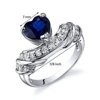 КТ Сърце форма създаде син сапфир пръстен в Стерлингово Сребро