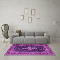 Ahgly Company Indoor Square Medallion Purple Traditional Area Rugs, 4 'квадрат