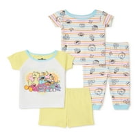 Улица Сезам бебе и малко дете момичета Потници, панталони и шорти, 4-парче памучна пижама комплект, размери 9М-24М