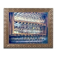Търговска марка изобразително изкуство напитки за сметка на къщата в богато синьо платно изкуство от Лоис Брайън, Златна украсена рамка