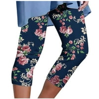 Йога крак панталони Капри за жени Високи води модни дрехи есен флорални панталони бягане спортен стреч флот