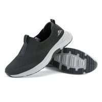 Daeful мъжки ежедневни обувки спортни маратонки се приплъзват върху обувки за ходене дишащи мрежести апартаменти мъже комфорт тъмно сиво 9.5